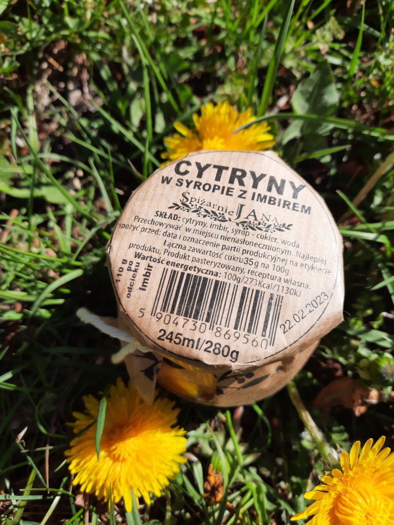 Cytryny w syropie z imbirem- Spiżarnie Jana 245ml Cytryny w syropie z imbirem- Spiżarnie Jana 245ml