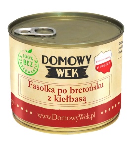 Fasolka po bretońsku z kiełbasą- konserwa 550g DOMOWY WEK